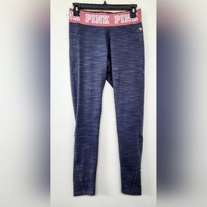 PINK Victoria's Secret Navy Space-Dye Leggings with Pink Logo Waistband